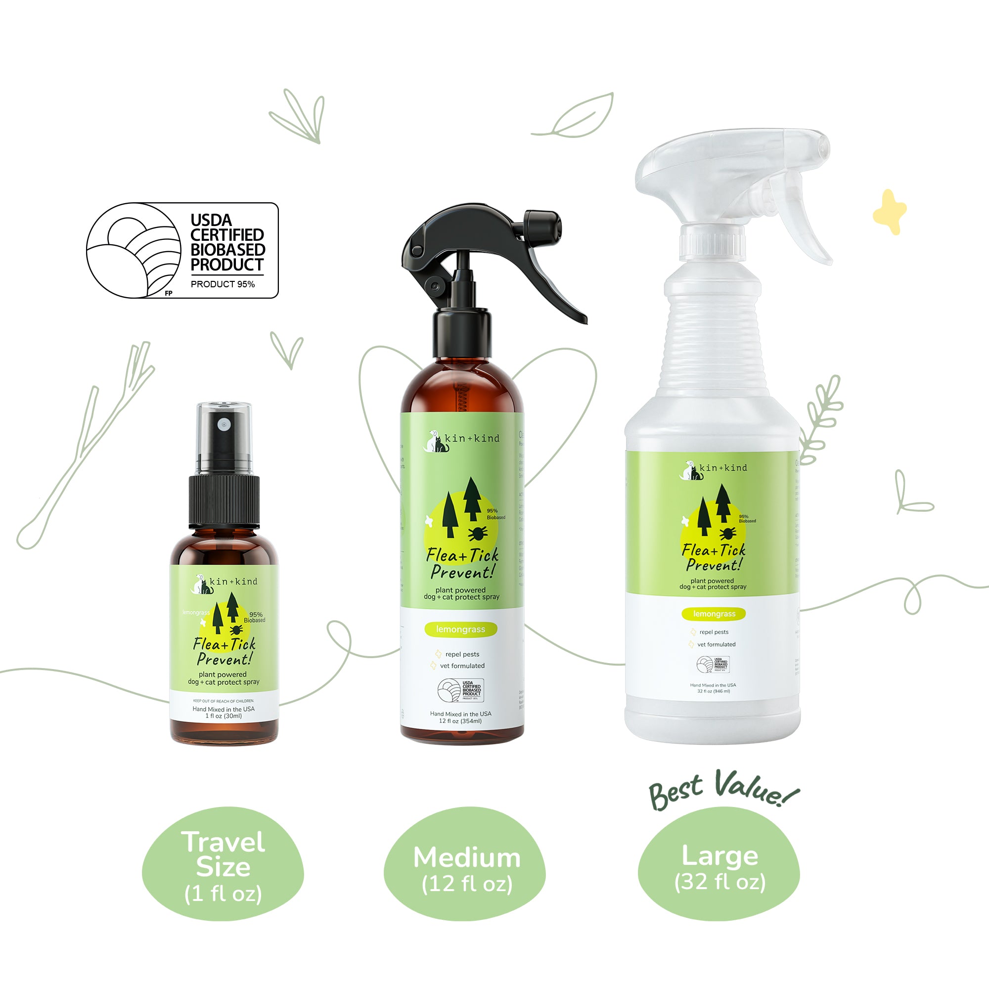 kin+kind Natural Flea & Tick Plant-Based Shampoo for Dogs & Cats