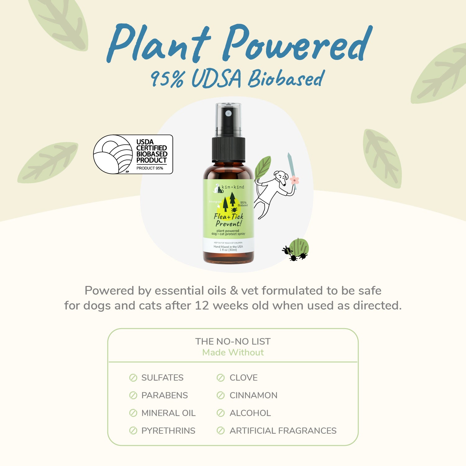 Flea|Tick Lemongras Mini Spray – kin+kind - Natural & Organic - Pet ...