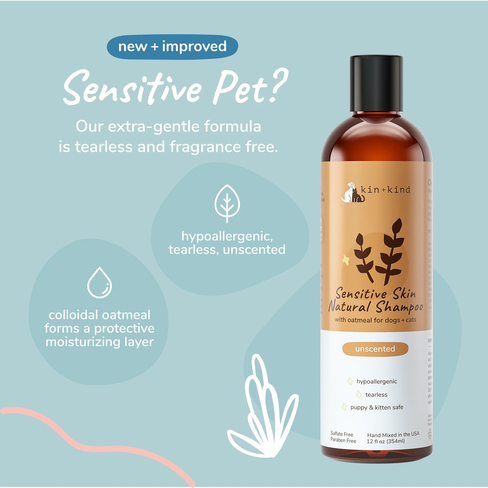 Sensitive Skin Shampoo for Puppies &amp; Kittens (Unscented)