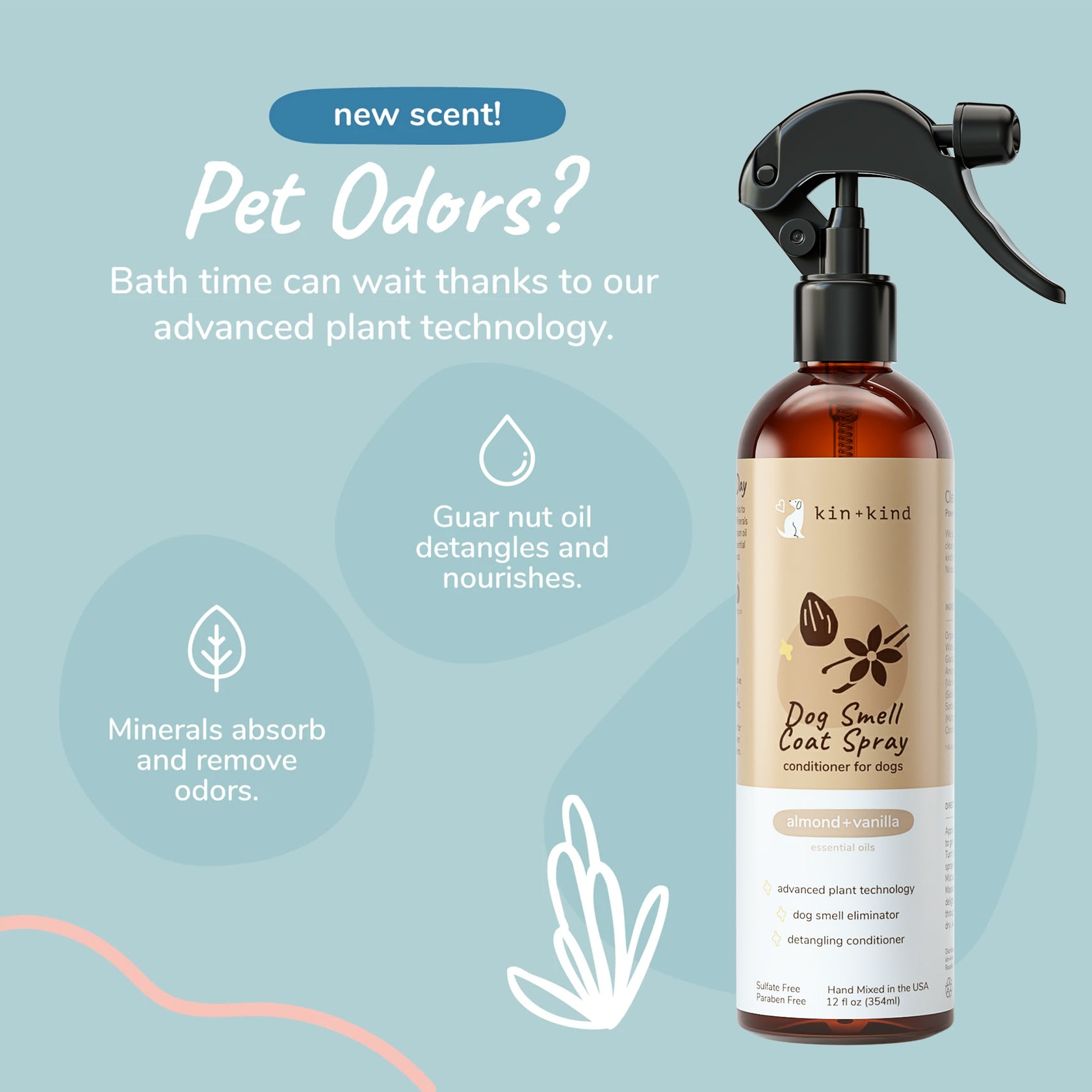 Dog Smell Coat Spray  (Almond+Vanilla)