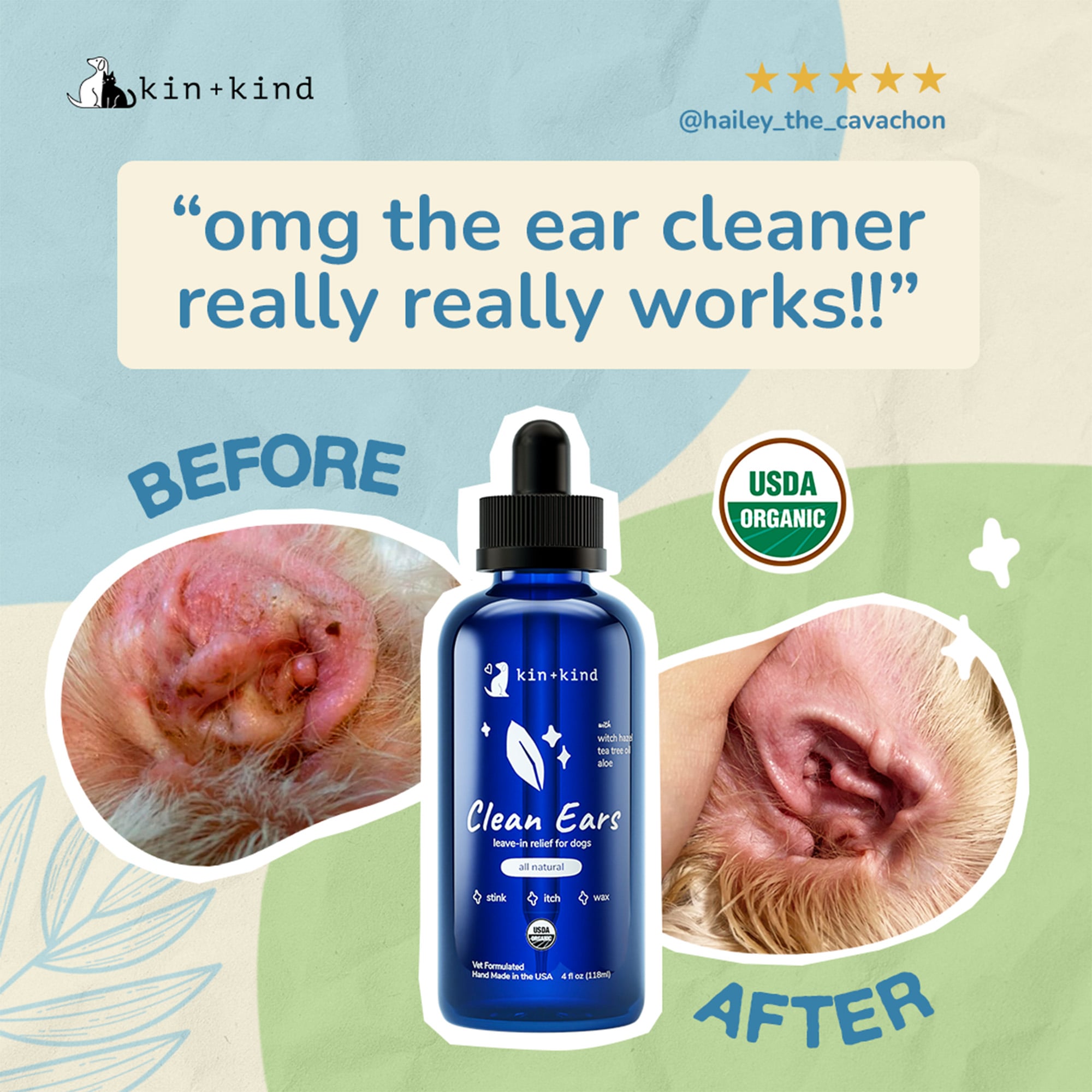 CLEAN EARS (Natural Dog Ear Cleaner & Odor Remover) – kin+kind