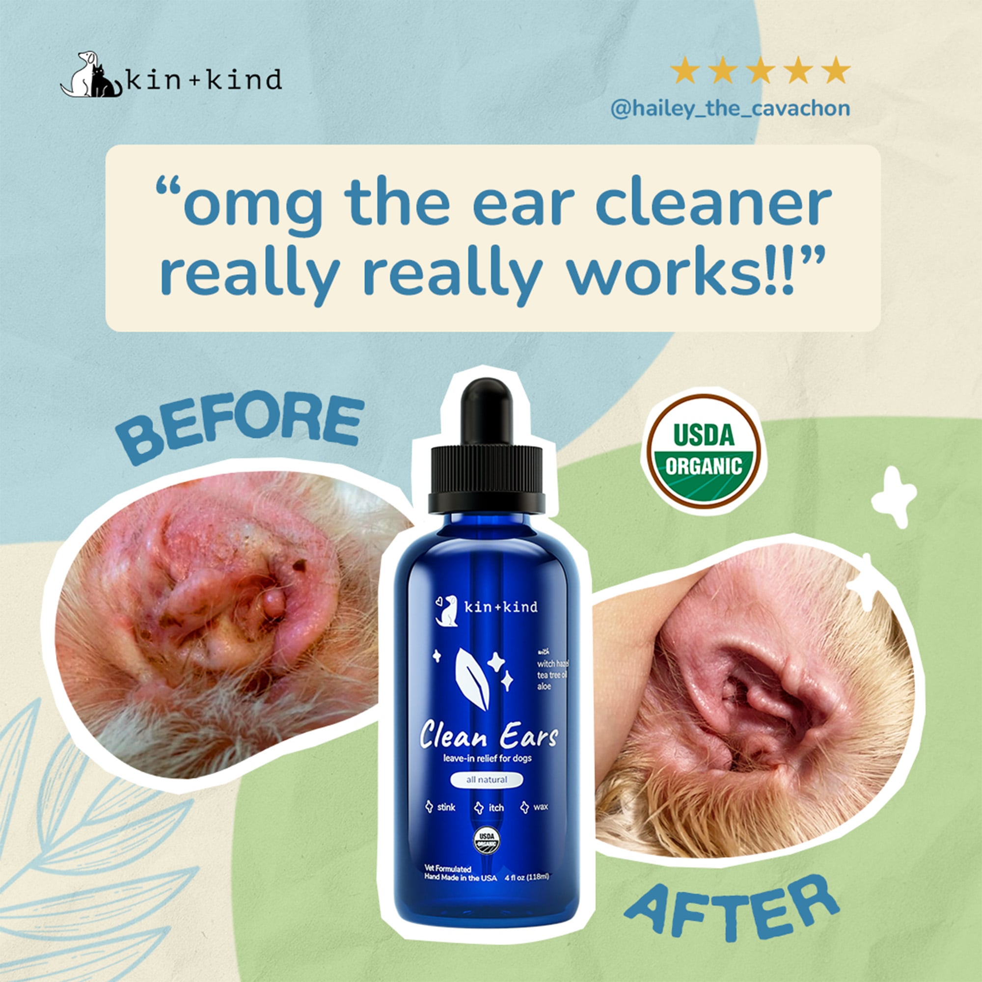 CLEAN EARS (Natural Dog Ear Cleaner & Odor Remover) – kin+kind
