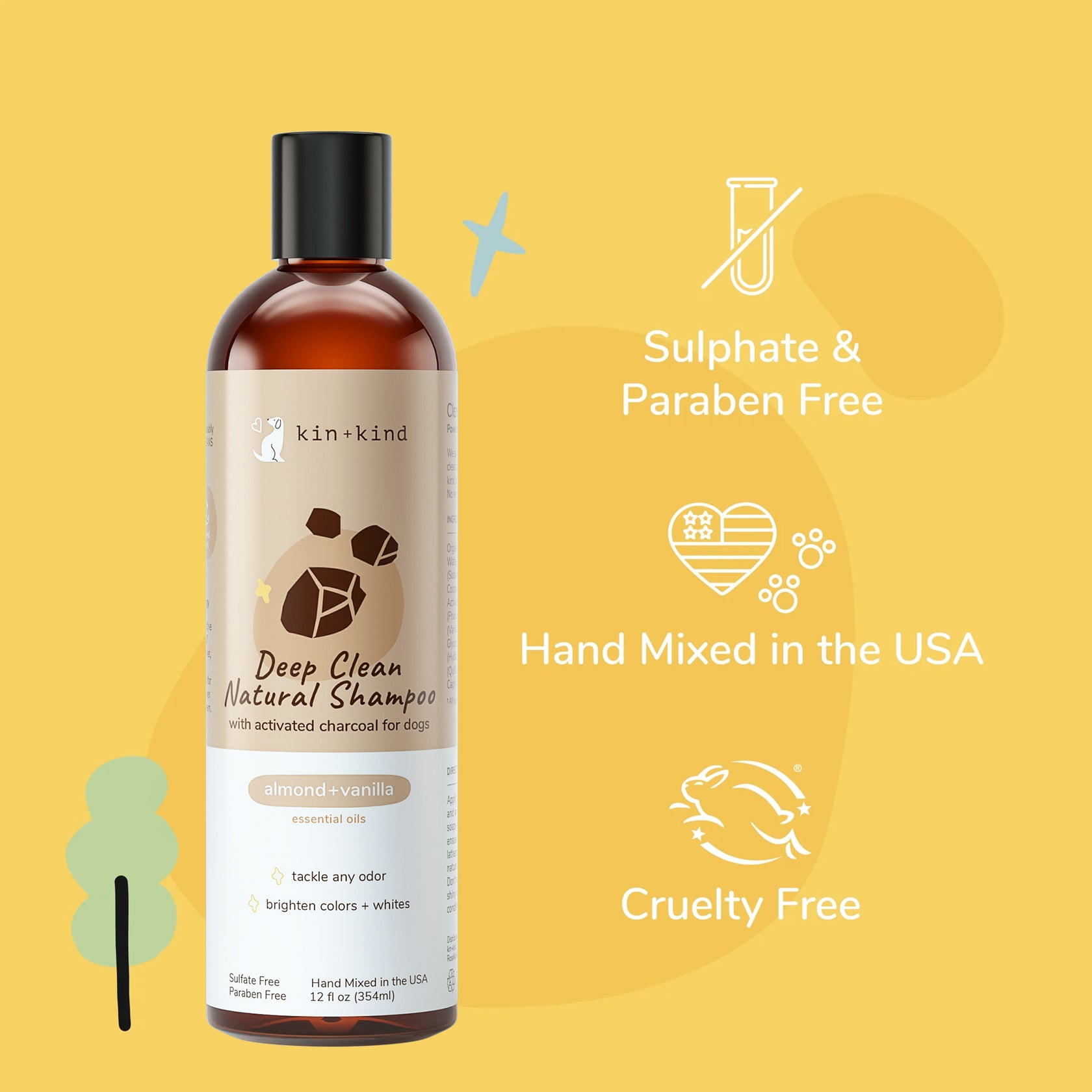 tidligste Morse kode Afdeling Deep Clean Dog Shampoo (Almond+Vanilla) – kin+kind - Natural & Organic -  Pet Grooming & Wellness