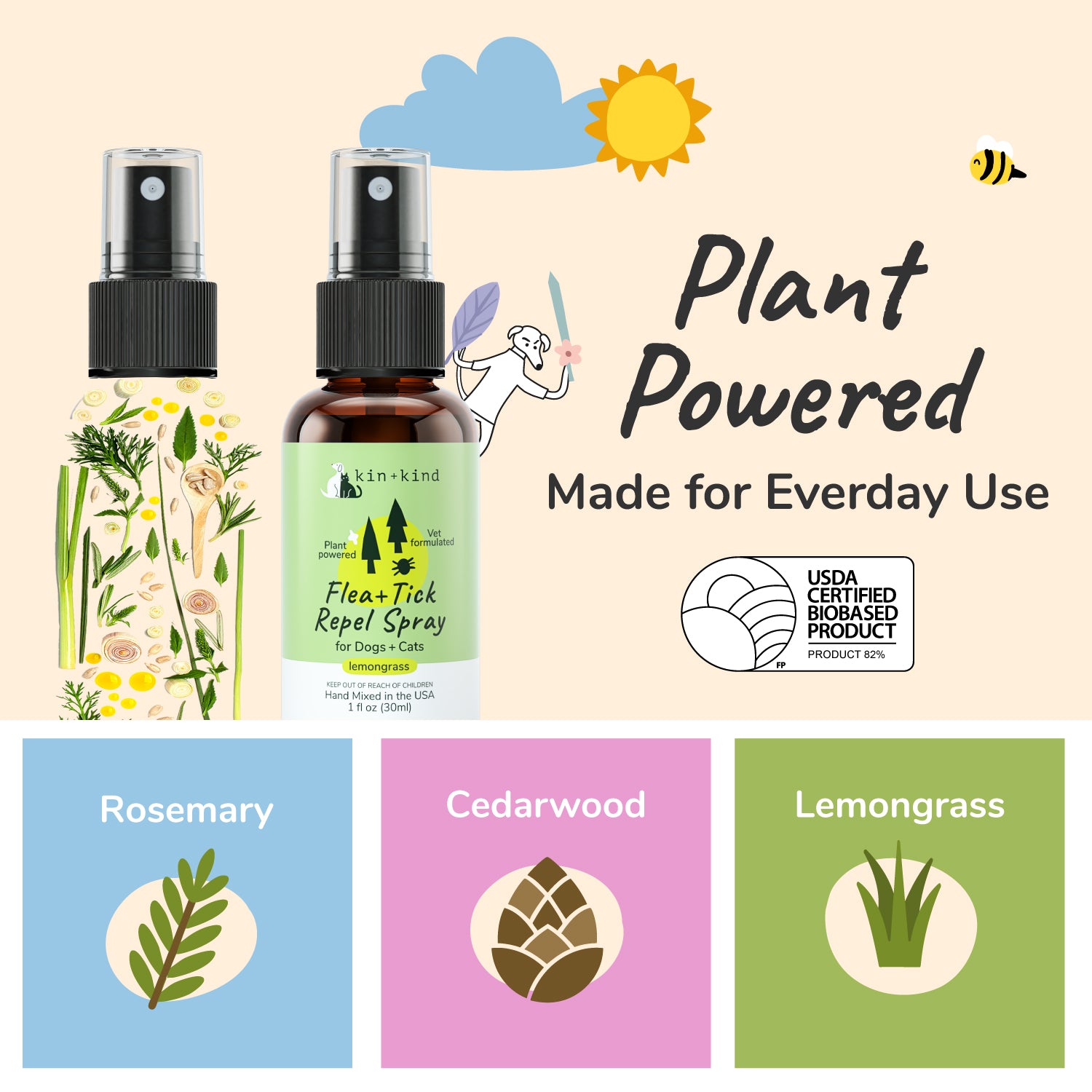 Flea+Tick Lemongrass Mini Spray