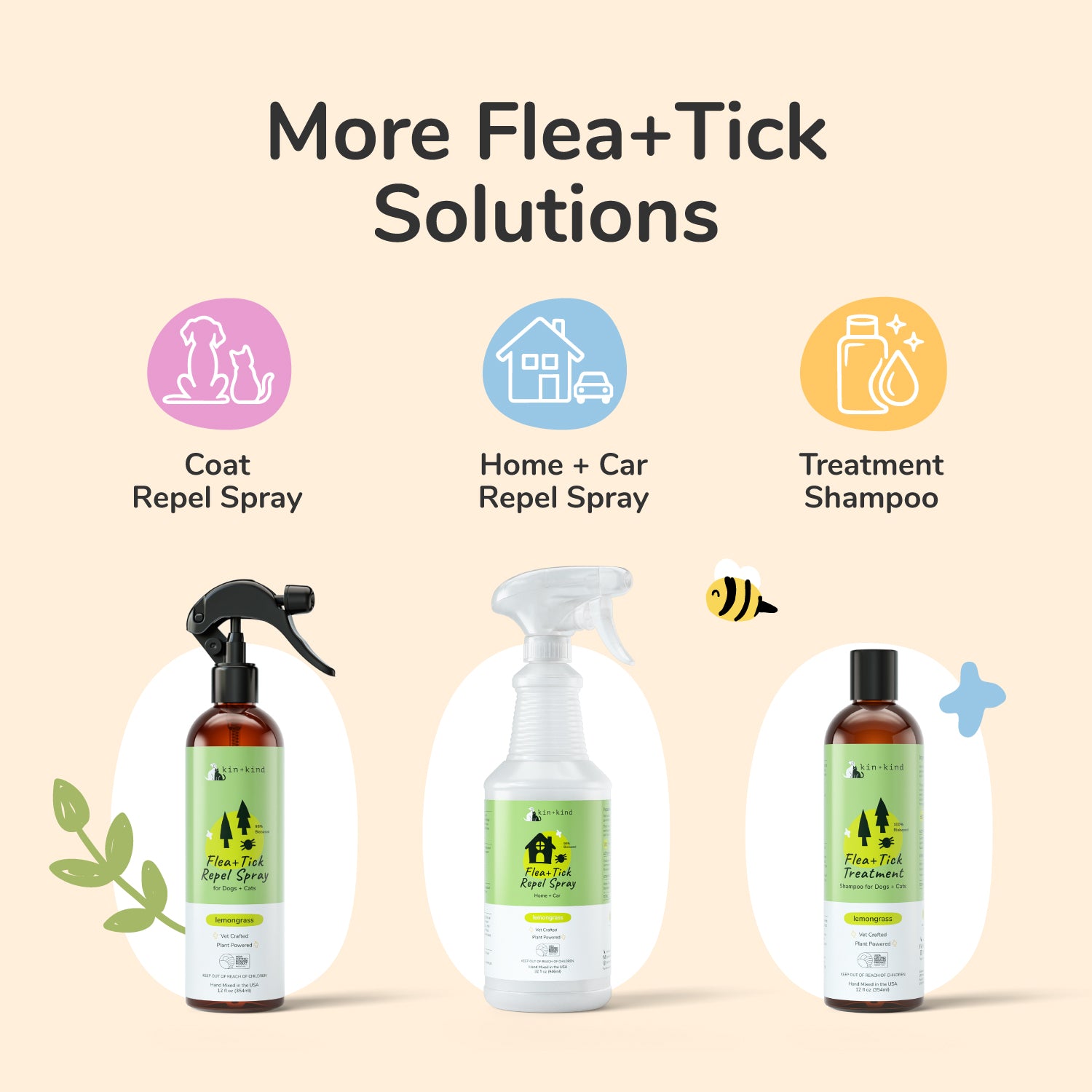 Flea+Tick Home+Car Spray (Lemongrass) | Large
