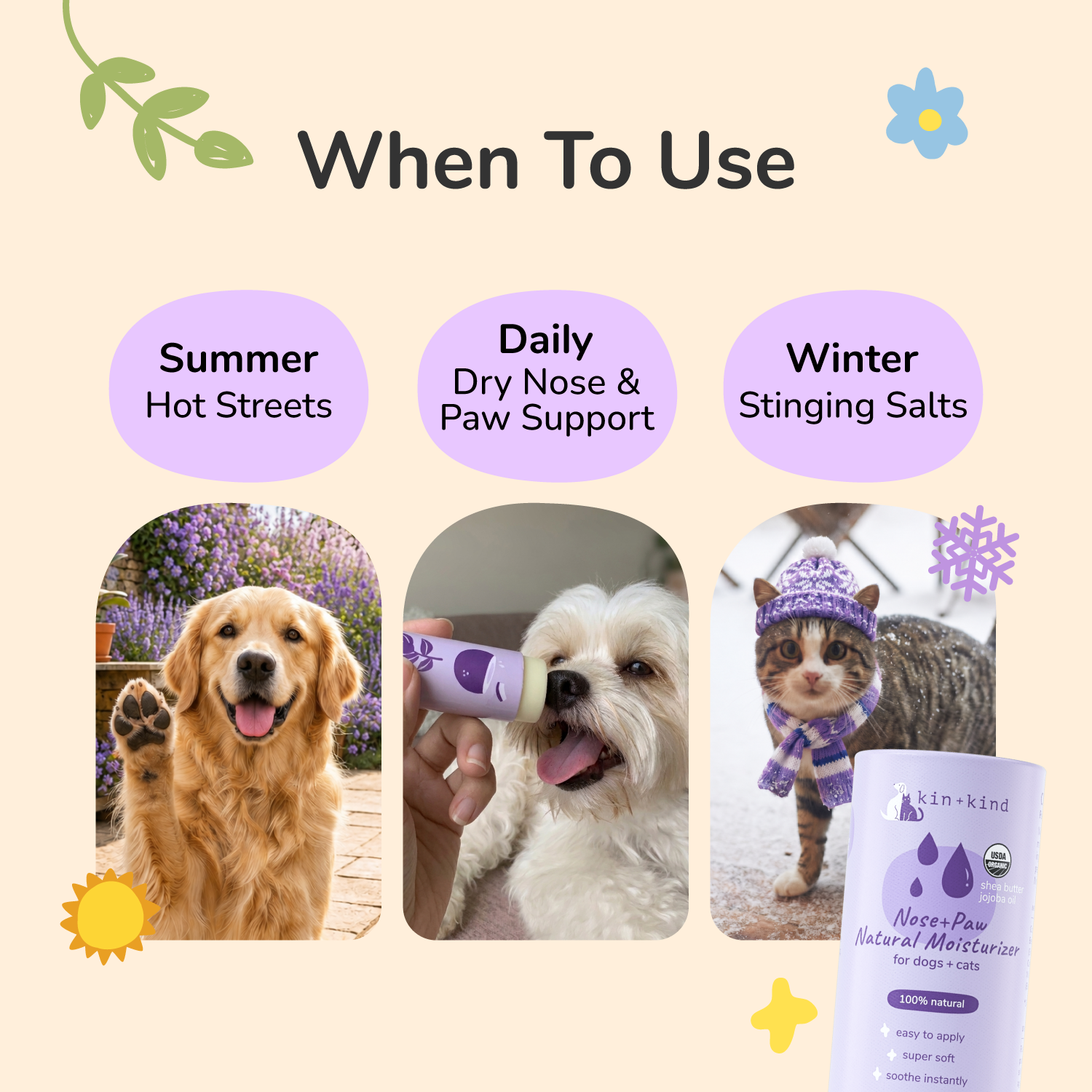 Organic Nose &amp; Paw Moisturizer Stick for Dogs &amp; Cats