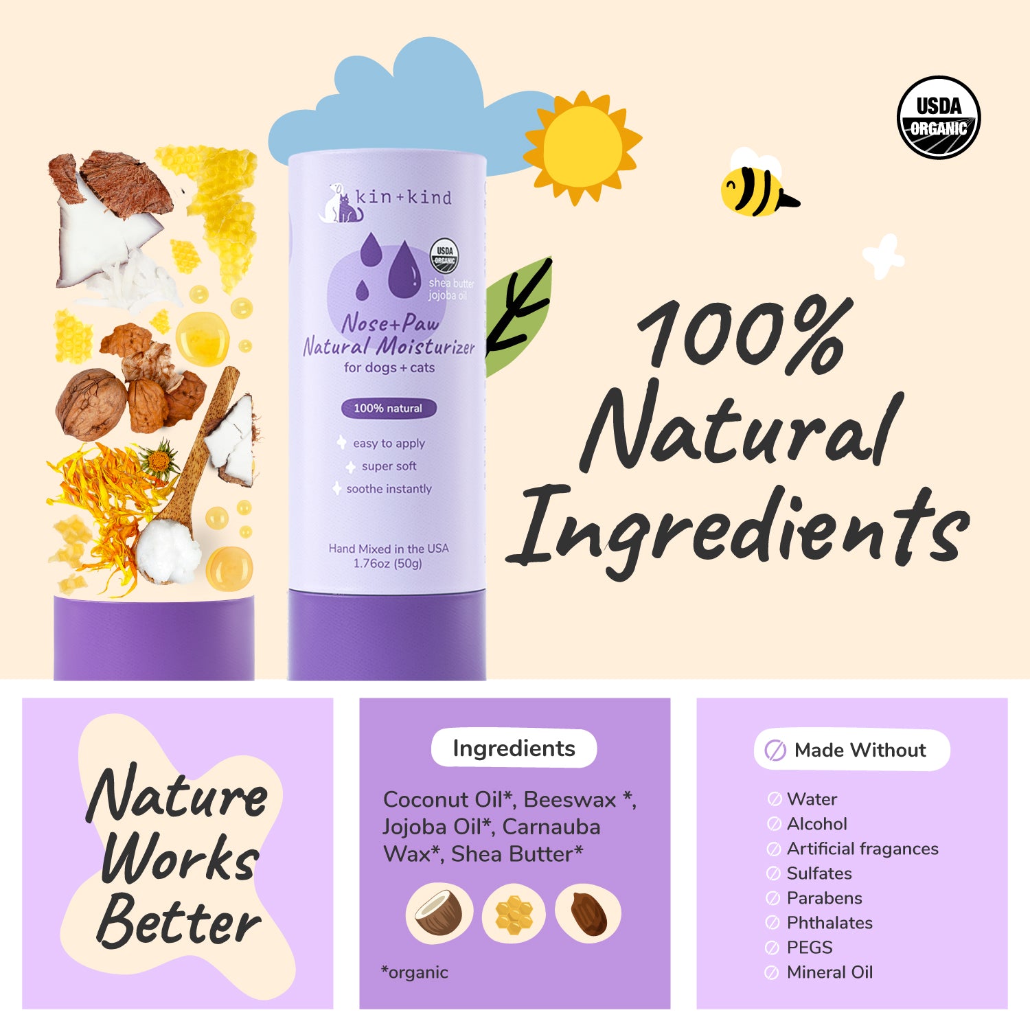 Organic Nose &amp; Paw Moisturizer Stick for Dogs &amp; Cats