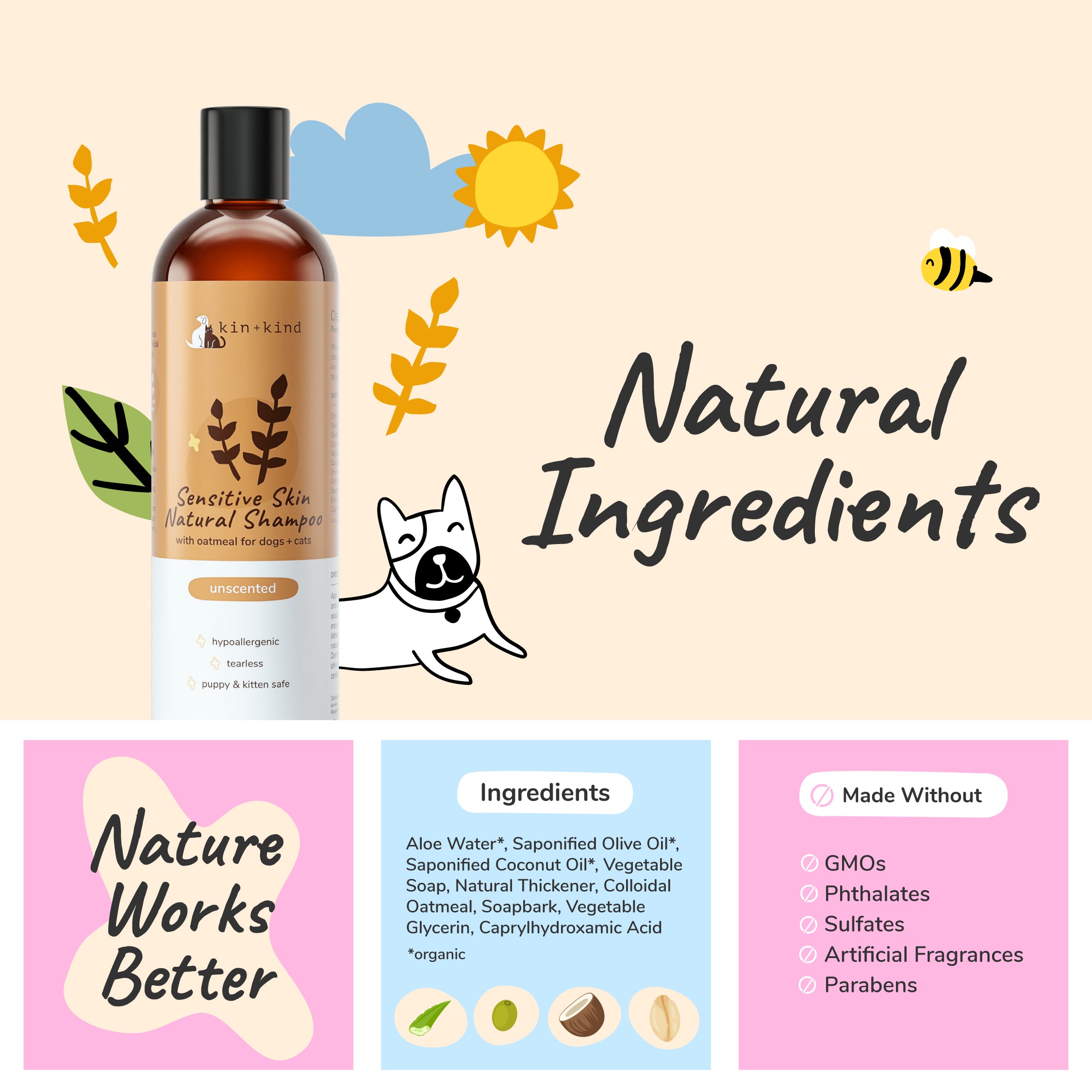 Sensitive Skin Shampoo (Unscented Oatmeal)