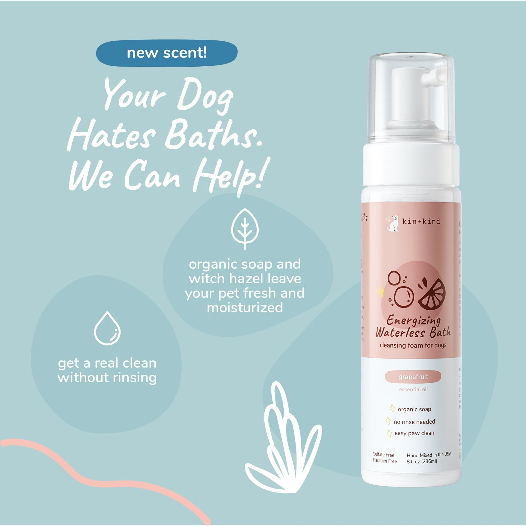 Energizing Grapefruit Waterless Bath for Dogs
