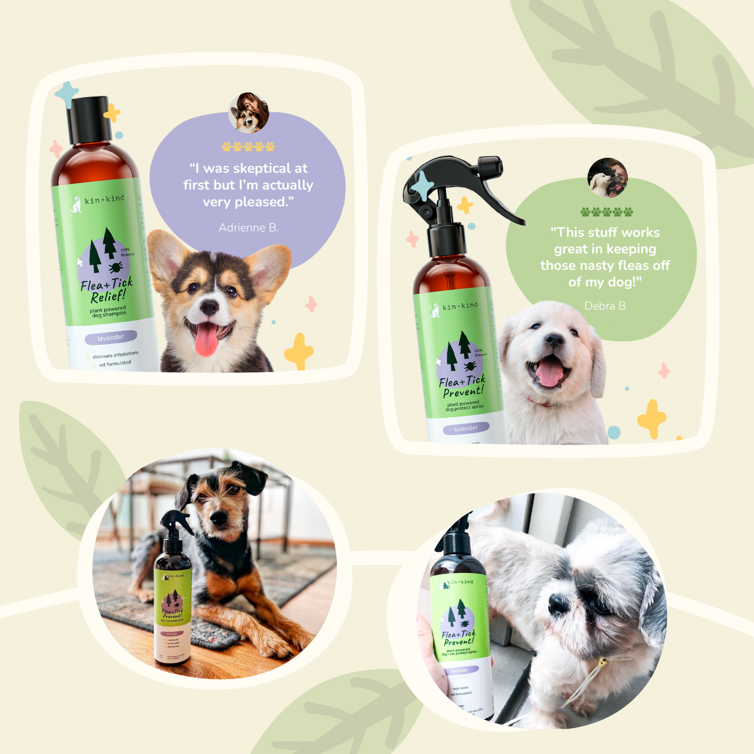 Flea Tick Lavender Repel Dog kin kind Natural Organic