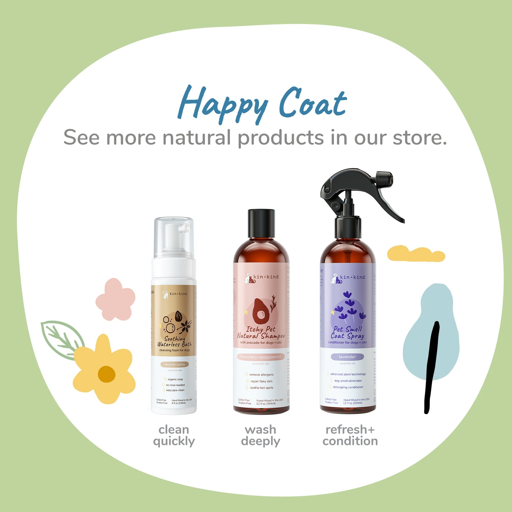 kin+kind Energizing Grapefruit Natural Waterless Bath for Dogs kin+kind Energizing Grapefruit Natural Waterless Bath for Dogs